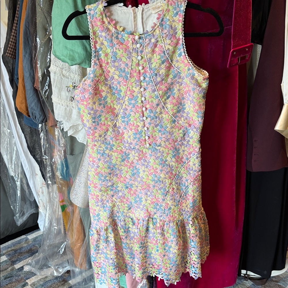 Colorful Floral Kids Dress Lazer cut